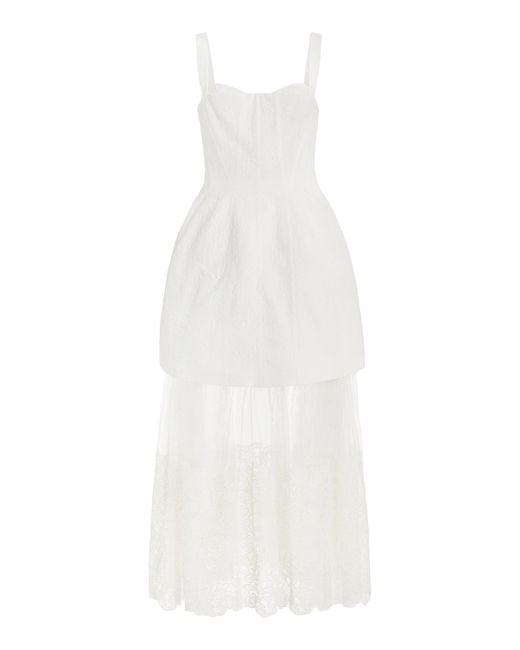 Jonathan Simkhai White Callan Embroidered Jacquard Maxi Dress