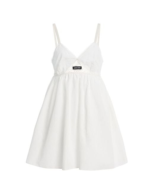 Miu Miu White Pop Cotton-Blend Mini Dress