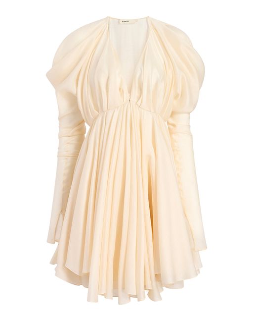 Khaite Natural Amara Silk-Blend Veil Mini Dress