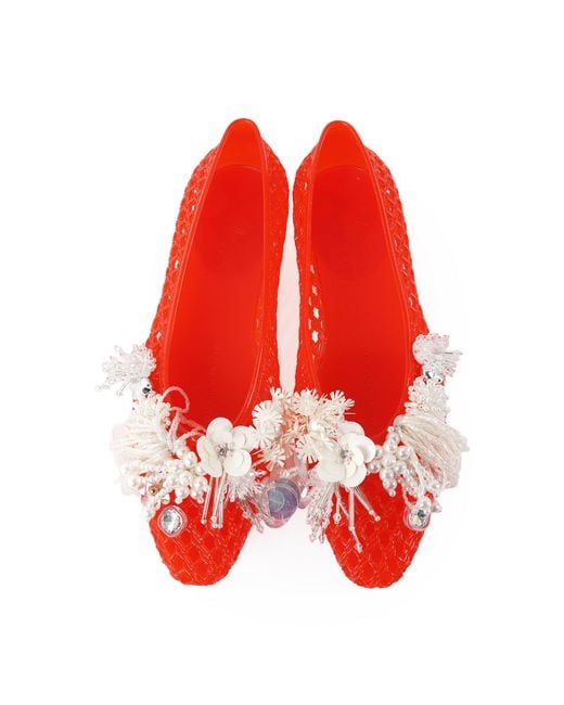 HEAVENLY JELLY Red Glam Embellished Jelly Shoes