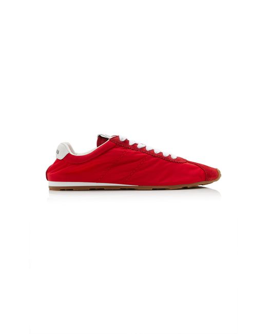 Miu Miu Red Nylon Suede Sneakers