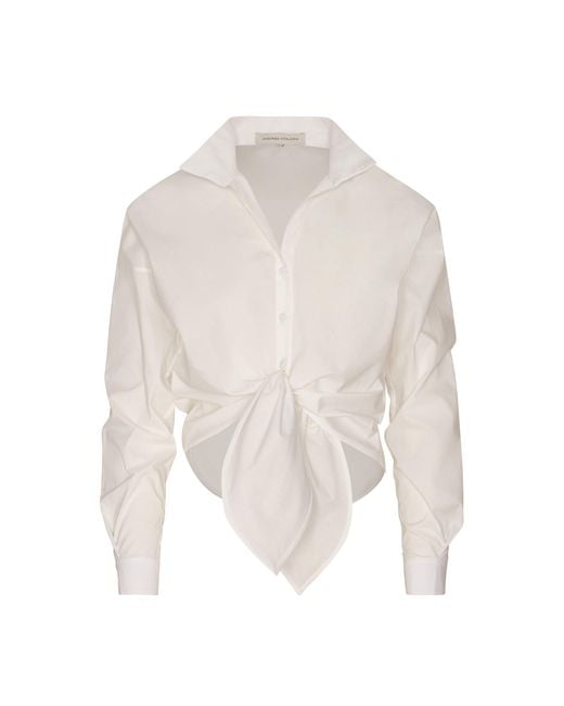 ANDRES OTALORA White Luz Envolvente Cotton-Poplin Shirt