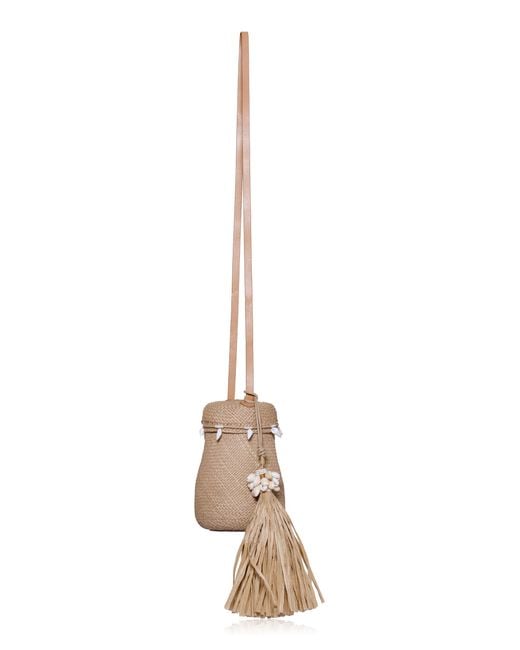 Johanna Ortiz White Bohemian Elegance Palm Shoulder Bag
