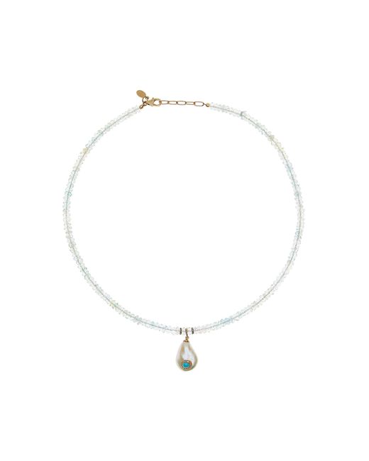 Joie Blue Gemburst 18K Diamond Aquamarine Necklace