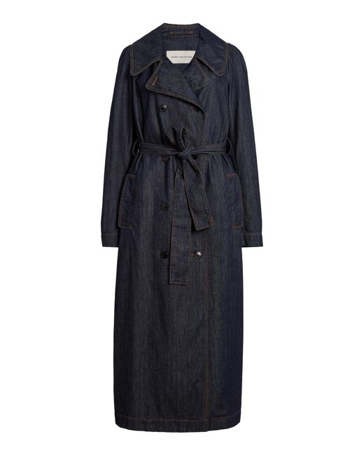 Dries Van Noten Blue Rolanda Denim Trenchcoat