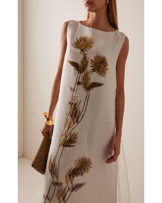 Altuzarra Natural Jools Printed Silk Maxi Dress