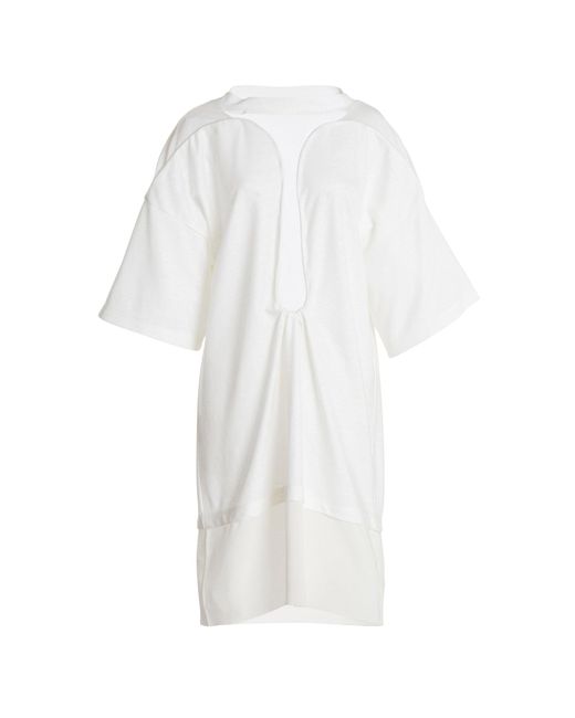 Victoria Beckham White Cutout Linen-blend Mini Dress