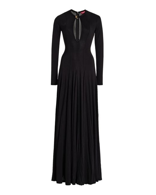 Staud Black Amerie Cutout Jersey Maxi Dress