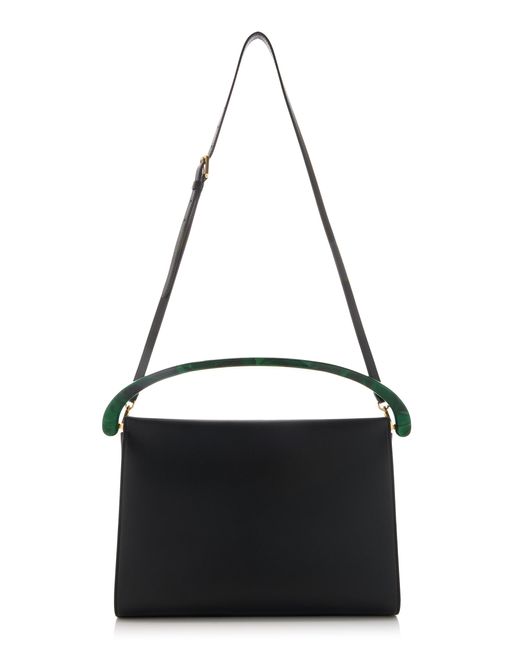 Dries Van Noten Black Leather Top Handle Bag