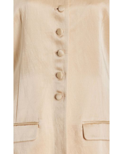 Adam Lippes Natural Tailored Satin Vest