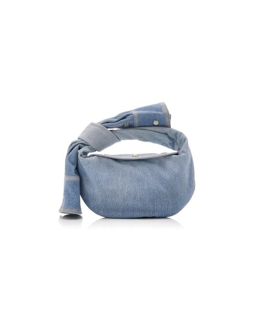 Bottega Veneta Blue Mini Jodie Denim-Printed Leather Bag