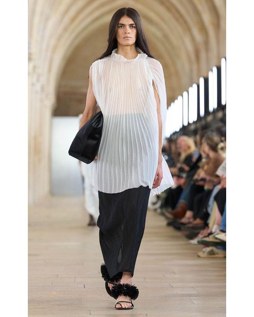 Aje. White Lucilla Pleated Top