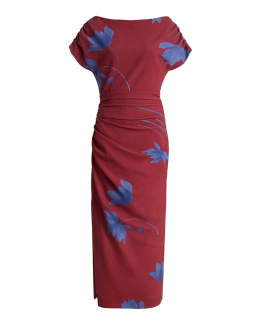 Lela Rose Red Exclusive Heather Printed Crepe Dress