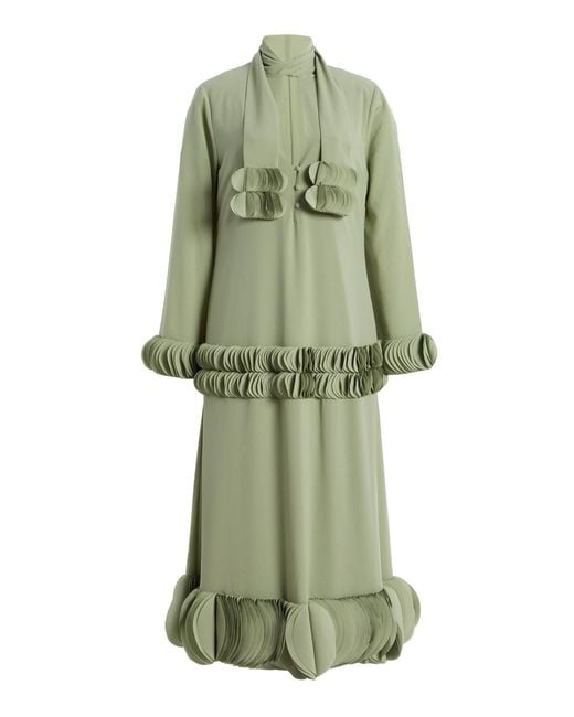 Alexis Green Zuella Ruffled Crepe Midi Dress