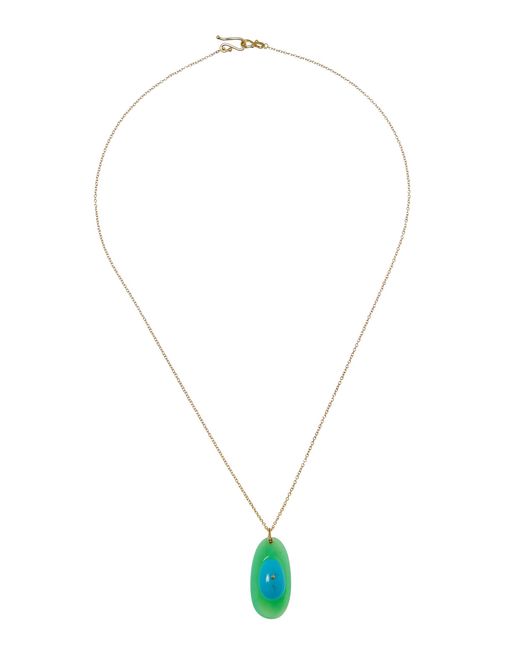 Ten Thousand Things Blue 18K Chrysoprase And New Button Necklace