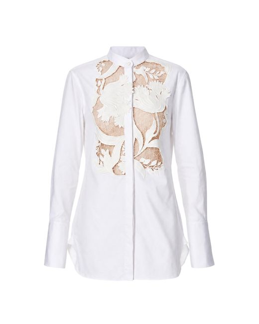 Monse White Tulip Lace Shirt