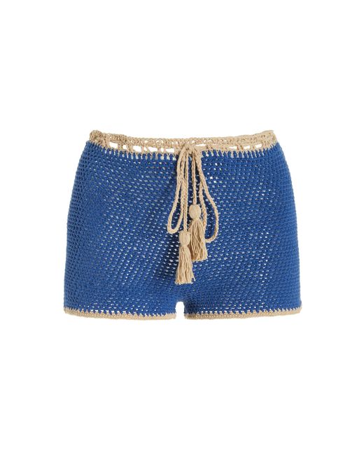 Akoia Swim Blue Kalih Cotton Mini Shorts