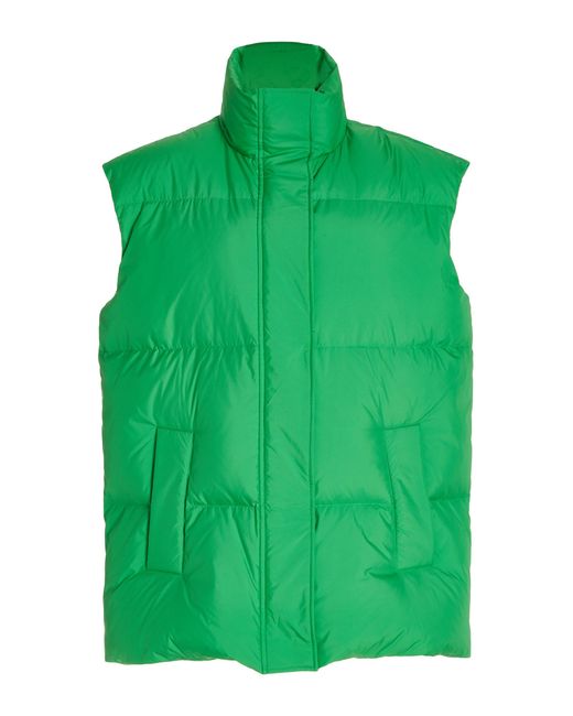 Stand Studio Leather Zola Oversized Puffer Vest in Green | Lyst UK