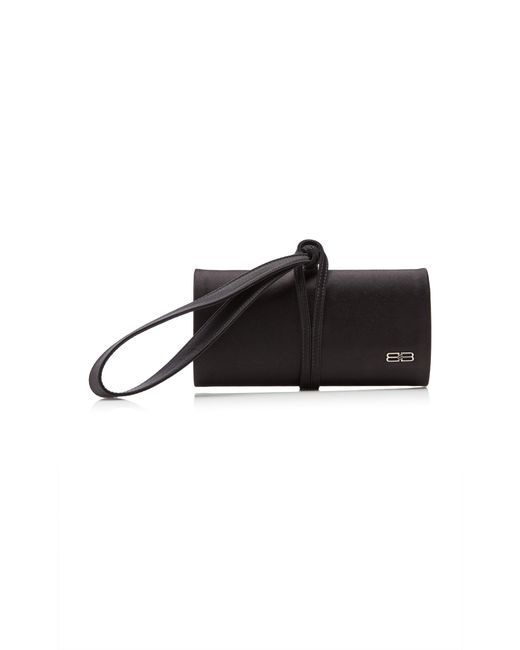 Balenciaga Black Bb Satin Clutch