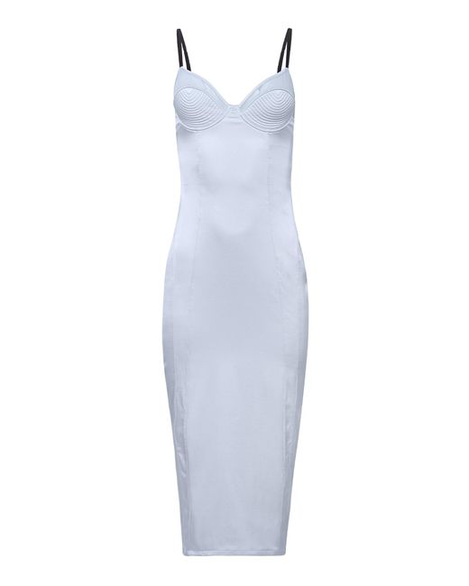 Fleur du Mal Blue Bebe Midi Slip Dress