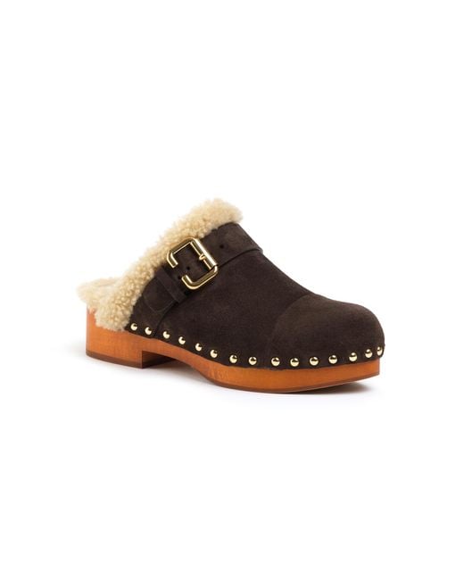 Chloé Brown Jeannette Suede Clogs