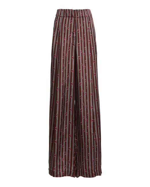 Dries Van Noten Brown Pila Twill Wide-Leg Pants