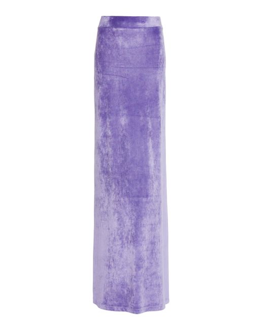 Balenciaga Purple Velvet Maxi Skirt