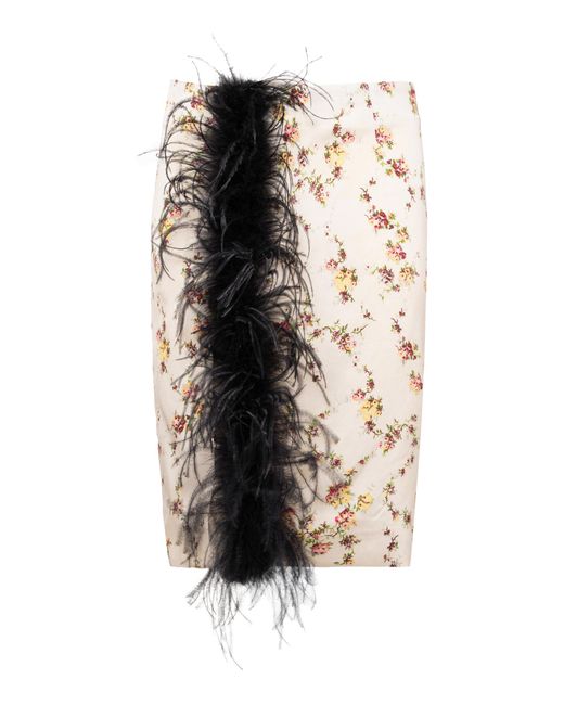 DES_PHEMMES Multicolor Slit Feathered Midi Skirt