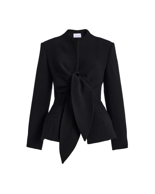 Harithand Black Exclusive Tied Double Crepe Jacket