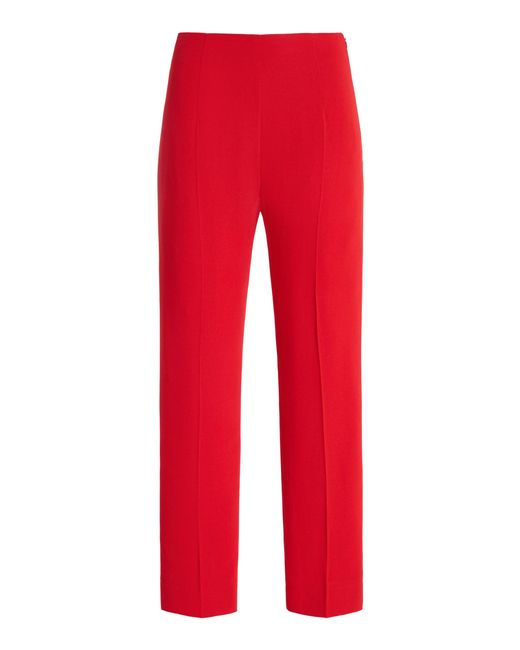 TOVE Red Drew Crepe Cropped Trousers