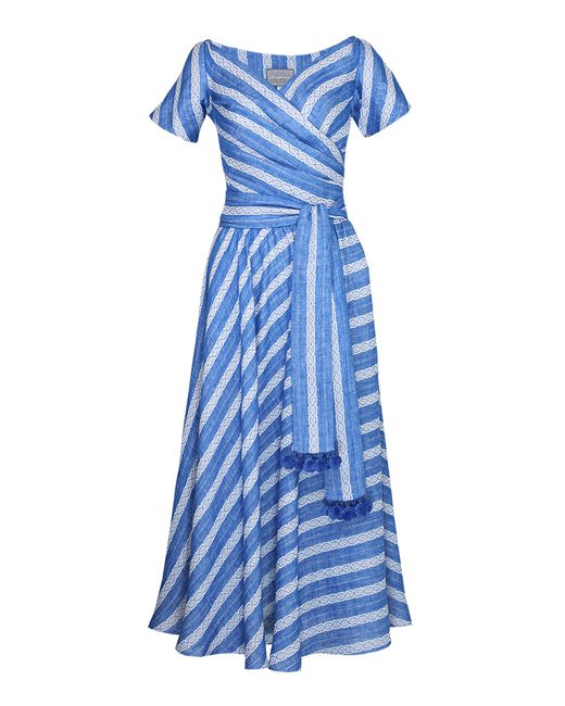Lena Hoschek Blue Dalila Cotton-Blend Midi Dress