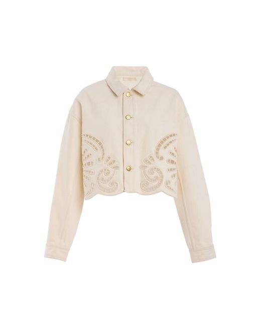 Ulla Johnson Natural The Bobbi Eyelet Jacket