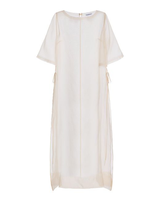 Kamperett White Exclusive Thea Silk Organza Midi Dress