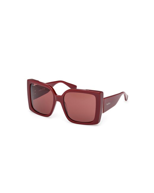 Max Mara Red Oversized Square-Frame Acetate Sunglasses