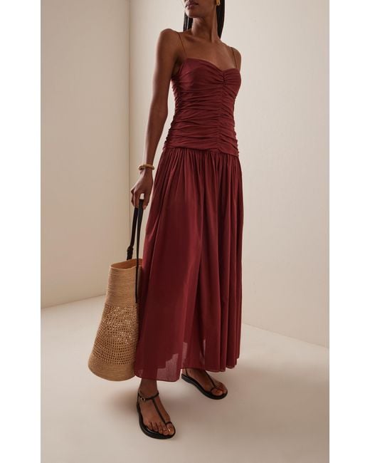 green emerald velvet dress Gathered Drop Waist Dress - Black main image 0