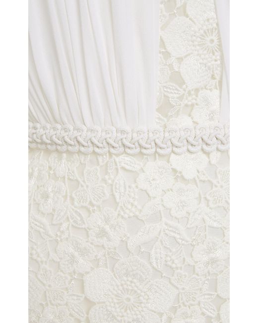 Giambattista Valli White Floral Macrame Maxi Dress