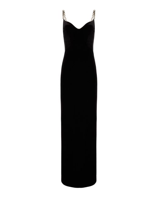 Galvan Black Avedon Crystal-embellished Velvet Maxi Dress