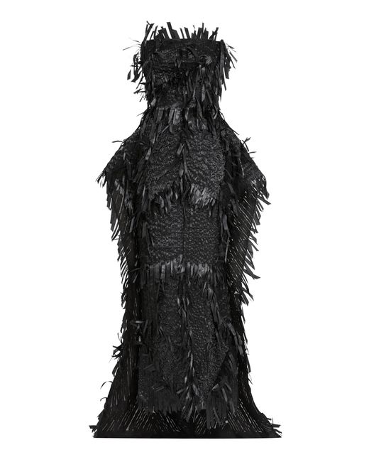 Maticevski Black Plume Silk Gown