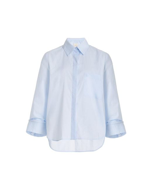 Twp Blue Boyfriend Cotton Shirt