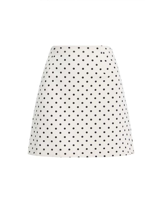 Posse White Exclusive Bea Polka-Dot Cotton Mini Skirt