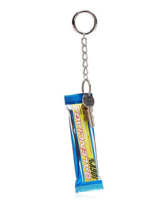 Balenciaga Keyring Leather Energy Bar in Blue | Lyst UK