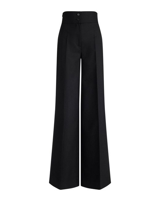 Altuzarra Black Rudy High-Rise Wool-Blend Flared Pant