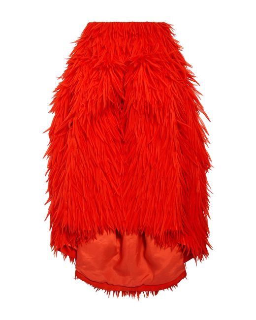 Balenciaga Feather-Embroidered Organza Maxi Skirt