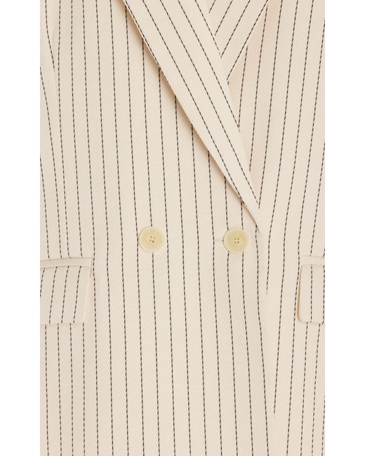 Frankie Shop Natural Shane Pinstriped-twill Double-breasted Vest