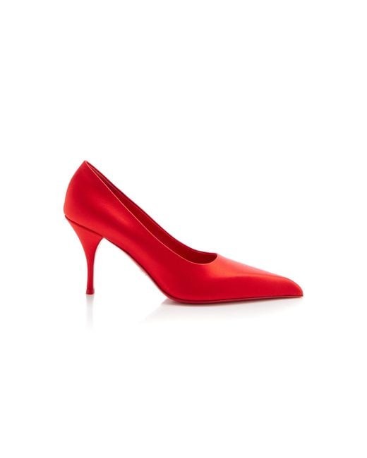 Prada Red Satin Pumps