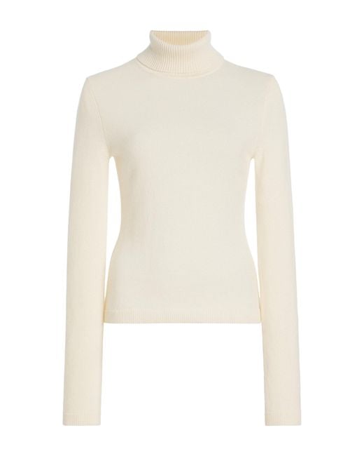 Cult Gaia White Alice Wool-Cashmere Turtleneck Sweater