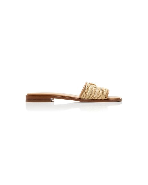 Prada White Raffia Sandals