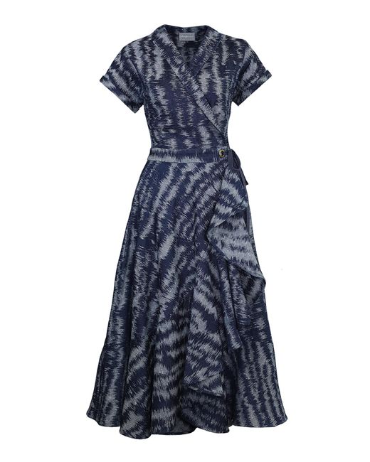 Lena Hoschek Blue Luisa Cotton-Blend Midi Dress