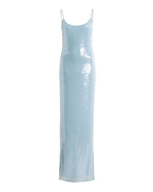 The New Arrivals Ilkyaz Ozel Blue Exclusive Isis Sequined Maxi Dress