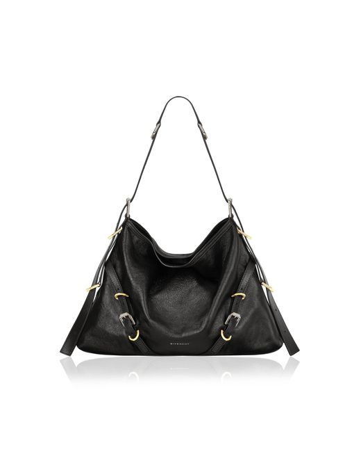 Givenchy Black Medium Voyou Leather Hobo Bag